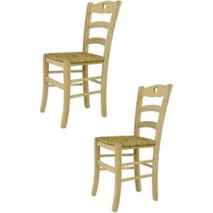 Ensemble de 2 chaises Cuore - Bois de hêtre rustique - 88cm - Publicité Ensemble de 2 chaises Cuore - Bois de hêtre rustique - 88cm - Publicité