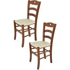 T M C S Tommychairs - Ensemble de 2 chaises Cuore - Bois de hêtre, siège en éco-cuir - Publicité T M C S Tommychairs - Ensemble de 2 chaises Cuore - Bois de hêtre, siège en éco-cuir - Publicité