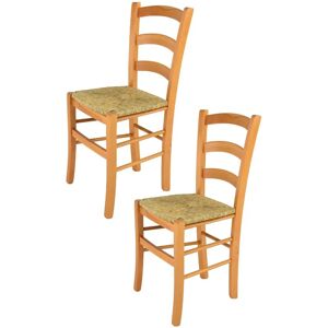 T M C S Tommychairs - Ensemble de 2 Chaises Venice - Bois et Paille - Publicité T M C S Tommychairs - Ensemble de 2 Chaises Venice - Bois et Paille - Publicité