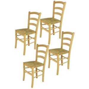 Chaises Venice de Tommychairs - Lot de 4, Bois de Hêtre & Paille - Publicité Chaises Venice de Tommychairs - Lot de 4, Bois de Hêtre & Paille - Publicité