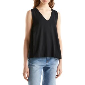 Benetton S Black V-neck Top - V-neck Top Benetton S Black V-neck Top - V-neck Top