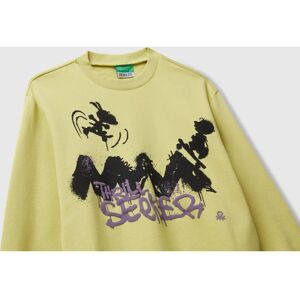 Benetton Yellow Kids Organic Cotton Peanuts Sweatshirt - Sweatshirt Benetton Yellow Kids Organic Cotton Peanuts Sweatshirt - Sweatshirt