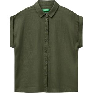 Camisa de lino verde militar de Benetton - Camisa Camisa de lino verde militar de Benetton - Camisa
