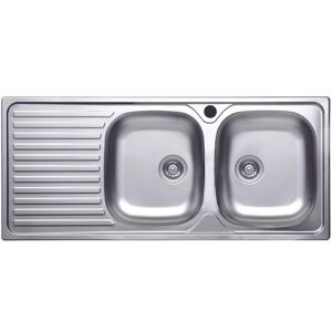 Webmarketpoint - Lavello da Cucina Inox a Doppia Vasca 50x116 cm - Lavello Webmarketpoint - Lavello da Cucina Inox a Doppia Vasca 50x116 cm - Lavello