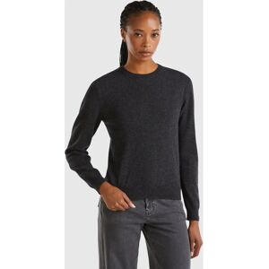 Benetton Model - Dark Gray Merino Wool Crew Neck Sweater Benetton Model - Dark Gray Merino Wool Crew Neck Sweater