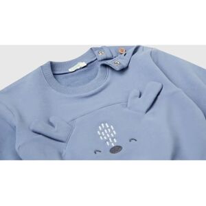 Benetton Model - Embroidered Animal Face Sweatshirt - Sky Blue Benetton Model - Embroidered Animal Face Sweatshirt - Sky Blue