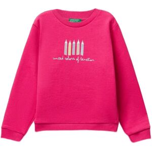Benetton Kids Fuchsia Glittery Cotton Sweatshirt Benetton Kids Fuchsia Glittery Cotton Sweatshirt