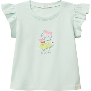 Benetton Aqua Barn T-shirt med Tryck och Applikation Benetton Aqua Barn T-shirt med Tryck och Applikation