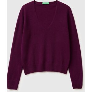 Benetton Model Purple V-neck Sweater - Women Benetton Model Purple V-neck Sweater - Women
