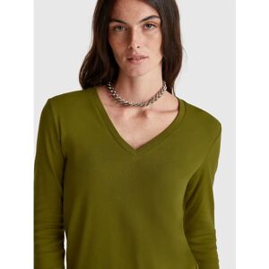 Benetton Model V-neck Military Green T-shirt - T-shirt Benetton Model V-neck Military Green T-shirt - T-shirt
