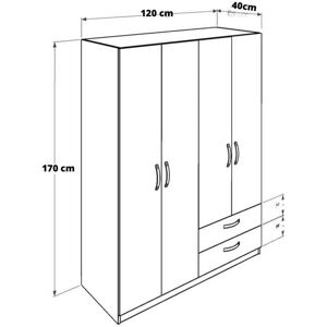 IPERBRIKO - TPGR422023 - Estructura de roble - Wardrobe IPERBRIKO - TPGR422023 - Estructura de roble - Wardrobe