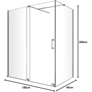 Giorgy - Eckduschkabine ohne Rahmen - 200cm Höhe Giorgy - Eckduschkabine ohne Rahmen - 200cm Höhe