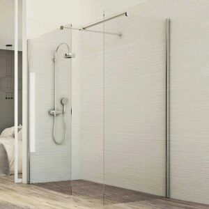 Idralite Mampara de ducha Corner - Vidrio transparente 8mm - 80x130cm Idralite Mampara de ducha Corner - Vidrio transparente 8mm - 80x130cm