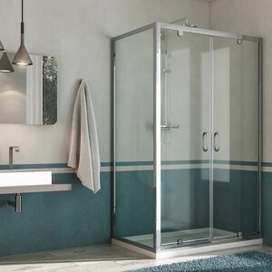 Idralite Sintesi Duo 2 Hojas Mampara de Ducha Transparente Idralite Sintesi Duo 2 Hojas Mampara de Ducha Transparente
