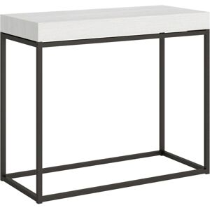 Console Extensible Nordica Small - Blanc, Mélamine, Pieds en Métal - Publicité Console Extensible Nordica Small - Blanc, Mélamine, Pieds en Métal - Publicité