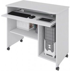Supporto per computer bianco in legno con ruote - Supporto per computer Supporto per computer bianco in legno con ruote - Supporto per computer