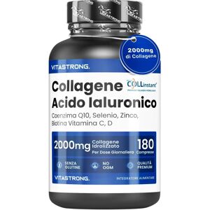 Vitastrong Collinstant Collagène 2000mg avec Acide Hyaluronique, Biotine, CoQ10, Zinc, Sélénium, Vitamines C D - Supplément de Collagène - Publicité Vitastrong Collinstant Collagène 2000mg avec Acide Hyaluronique, Biotine, CoQ10, Zinc, Sélénium, Vitamines C D - Supplément de Collagène - Publicité