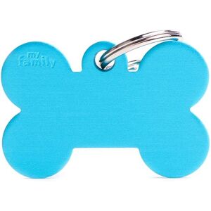 Medaglietta Osso Grande Azzurro di My Family - Placchetta identificativa per animali Medaglietta Osso Grande Azzurro di My Family - Placchetta identificativa per animali