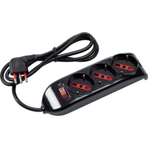 ROSI Verlengsnoer - Model RS94002T - Zwart - 3 Schuko stopcontacten ROSI Verlengsnoer - Model RS94002T - Zwart - 3 Schuko stopcontacten