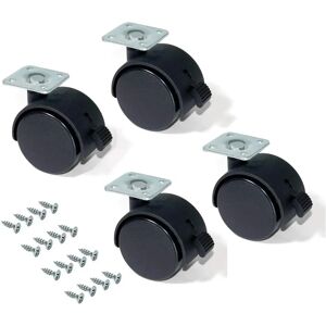 KIPPEN 1630K2 - Set van 4 zwenkwielen met rem - 50mm KIPPEN 1630K2 - Set van 4 zwenkwielen met rem - 50mm