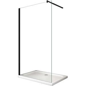 LANERI Schwarzes Glas Walk-in Duschwand - 8mm, 200cm Hoch LANERI Schwarzes Glas Walk-in Duschwand - 8mm, 200cm Hoch