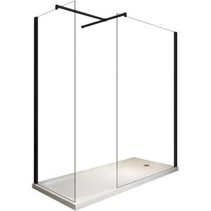 Giorgy Schwarzer Matt Walk-In Duschkabine - 8mm Glas - 200cm Höhe - 80x120cm Giorgy Schwarzer Matt Walk-In Duschkabine - 8mm Glas - 200cm Höhe - 80x120cm