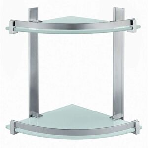 Kiamami Valentina - Étagère d'angle double en aluminium et verre Kiamami Valentina - Étagère d'angle double en aluminium et verre
