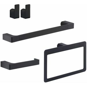 Set de accesorios de baño Kiamami Valentina - Giacinto - Montaje en pared - Negro mate - 4 piezas Set de accesorios de baño Kiamami Valentina - Giacinto - Montaje en pared - Negro mate - 4 piezas