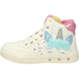 GEOX Girl Skylin White Multicolor Sneakers - Childrens Shoes GEOX Girl Skylin White Multicolor Sneakers - Childrens Shoes