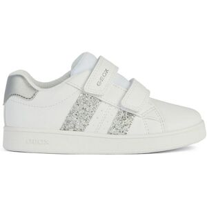 Geox Eclyper Girls Trainers White Silver - Sporty & Lightweight Geox Eclyper Girls Trainers White Silver - Sporty & Lightweight
