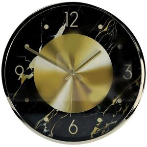 VACCHETTI Gold Schwarz Marmor Effekt Runder Wanduhr - Wanduhr VACCHETTI Gold Schwarz Marmor Effekt Runder Wanduhr - Wanduhr