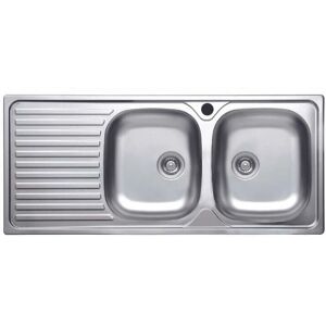 Iperbriko Modelo SA138 - Fregadero de Cocina Acero Inoxidable 116x50 con Dos Senos Iperbriko Modelo SA138 - Fregadero de Cocina Acero Inoxidable 116x50 con Dos Senos