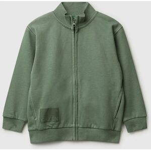 Benetton Model - Long Sleeve Cotton Sweatshirt with Thick Print - Military Green Benetton Model - Long Sleeve Cotton Sweatshirt with Thick Print - Military Green