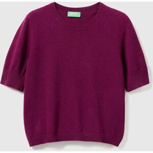 Benetton, Model: Short Sleeve Sweater, Color: Purple - Sweater Benetton, Model: Short Sleeve Sweater, Color: Purple - Sweater