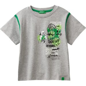 Benetton Model T-shirt Organic Cotton Graffiti Print - Kids Benetton Model T-shirt Organic Cotton Graffiti Print - Kids