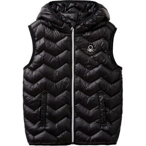 Benetton S Black Hooded Puffer Vest - puffer vest Benetton S Black Hooded Puffer Vest - puffer vest