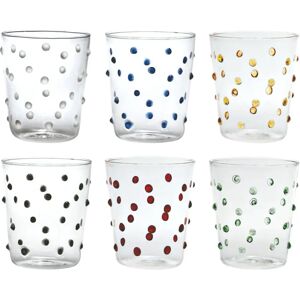 Set di 6 bicchieri in vetro borosilicato colorati fatti a mano - Zafferano Set di 6 bicchieri in vetro borosilicato colorati fatti a mano - Zafferano