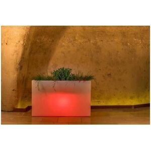 TEKCNOPLAST Maceta con Luz Roja - Jardinera rectangular, resina, 80x35cm TEKCNOPLAST Maceta con Luz Roja - Jardinera rectangular, resina, 80x35cm