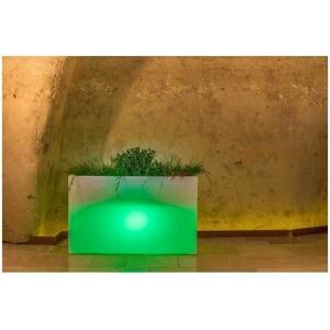 TEKCNOPLAST Vaso - Fioriera rettangolare in resina con luce verde TEKCNOPLAST Vaso - Fioriera rettangolare in resina con luce verde