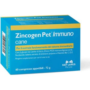 N.B.F. Lanes Srl Zincogen Pet Immuno - 60 Compresse - Supporto immunitario per cani N.B.F. Lanes Srl Zincogen Pet Immuno - 60 Compresse - Supporto immunitario per cani