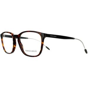 Giorgio Armani Dark Havana Rectangular Glasses Frames - Men Giorgio Armani Dark Havana Rectangular Glasses Frames - Men