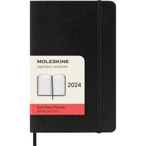 Moleskine 2024 Pocket Kalender - Daglig Planer, Mjukpärmar, Svart Moleskine 2024 Pocket Kalender - Daglig Planer, Mjukpärmar, Svart