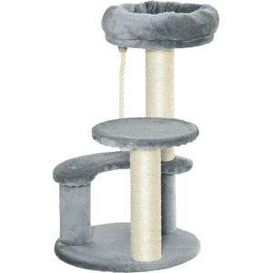 Albero per Gatti Pawhut Grigio 3 Livelli - Tiragraffi e Torre Gioco Albero per Gatti Pawhut Grigio 3 Livelli - Tiragraffi e Torre Gioco