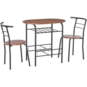 Conjunto de Muebles de Bar HOMCOM 3 Piezas - Metal y MDF, Negro Conjunto de Muebles de Bar HOMCOM 3 Piezas - Metal y MDF, Negro