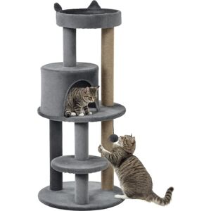 Albero per Gatti PawHut 3 Livelli Grigio 48x48x104cm Albero per Gatti PawHut 3 Livelli Grigio 48x48x104cm