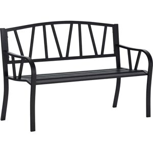Panca da Giardino Outsunny - Nera - 128x56x86cm - Arredamento da Giardino Panca da Giardino Outsunny - Nera - 128x56x86cm - Arredamento da Giardino