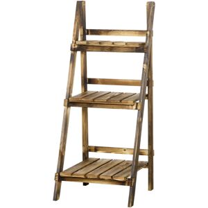 Outsunny - Vaso/piante a 3 livelli in pino - 40x37x93cm - Esterno - Plant stand Outsunny - Vaso/piante a 3 livelli in pino - 40x37x93cm - Esterno - Plant stand