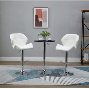 HOMCOM Set 2 Sgabelli da Bar Girevoli Regolabili Bianchi HOMCOM Set 2 Sgabelli da Bar Girevoli Regolabili Bianchi