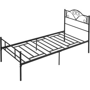 Struttura letto singolo in acciaio HOMCOM - Supporta 150kg - Spazio sotto il letto Struttura letto singolo in acciaio HOMCOM - Supporta 150kg - Spazio sotto il letto