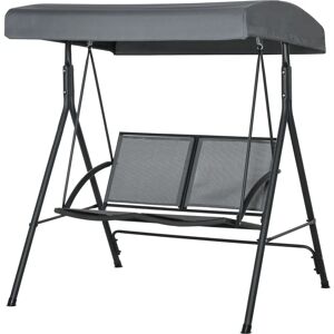 Altalena da Giardino Outsunny - Tettuccio Regolabile 2 Posti Grigia Altalena da Giardino Outsunny - Tettuccio Regolabile 2 Posti Grigia